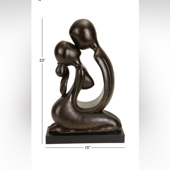 Wrought Studio Bronze Couple Sculpture - Picture 4 of 4